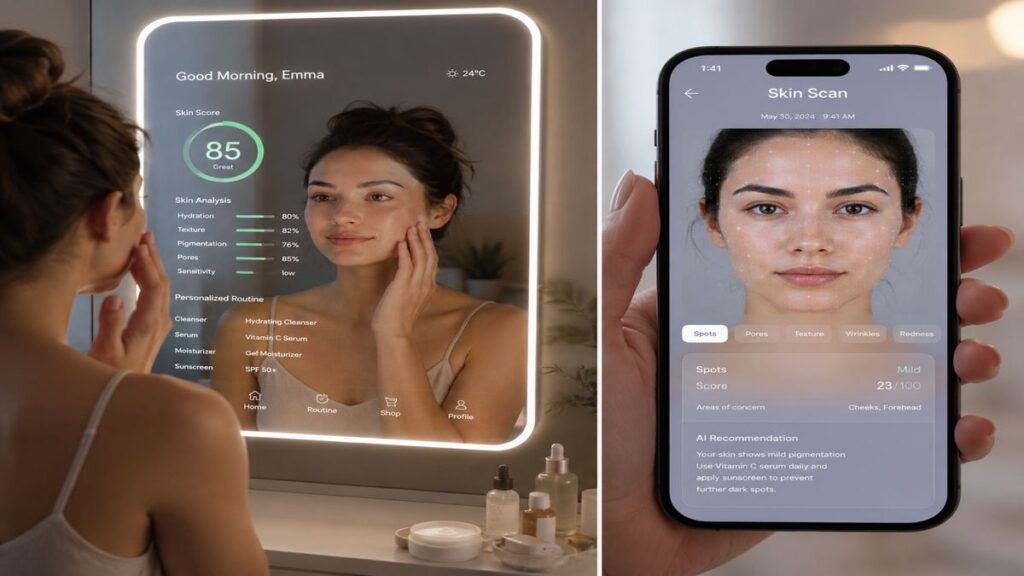 AI skincare technology with smart beauty tools