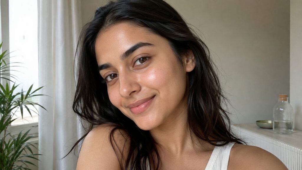 Healthy, radiant skin after consistent daily skincare