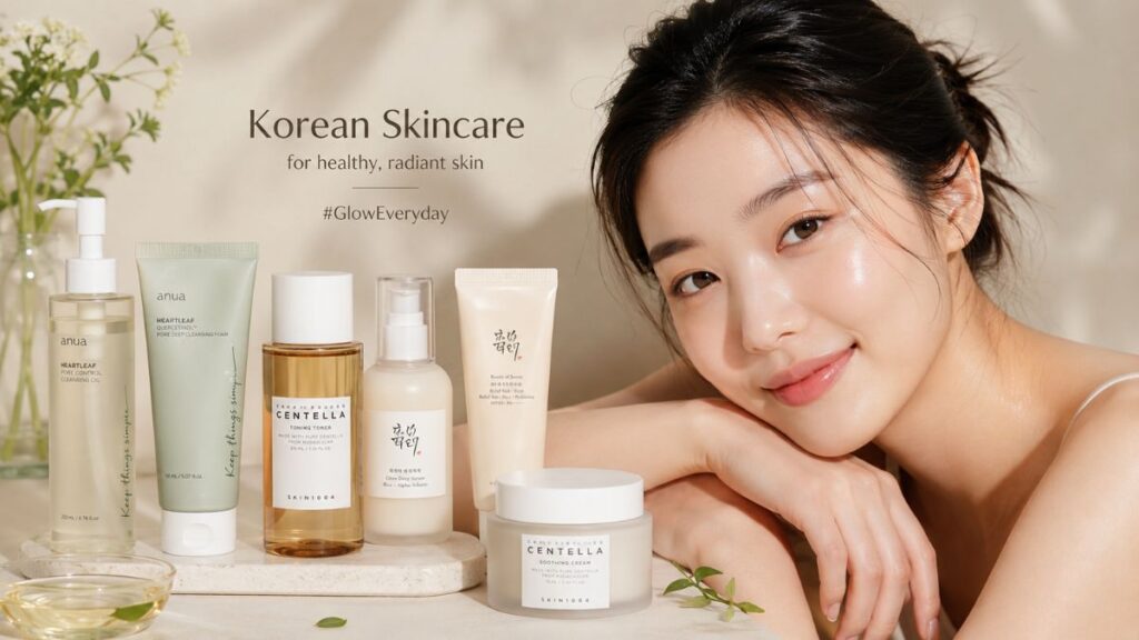 Korean skincare routine for beginners step by step with essential skincare products