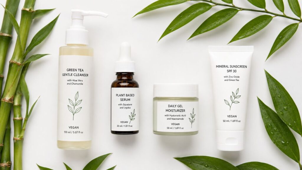 Vegan skincare routine for healthy glowing skin