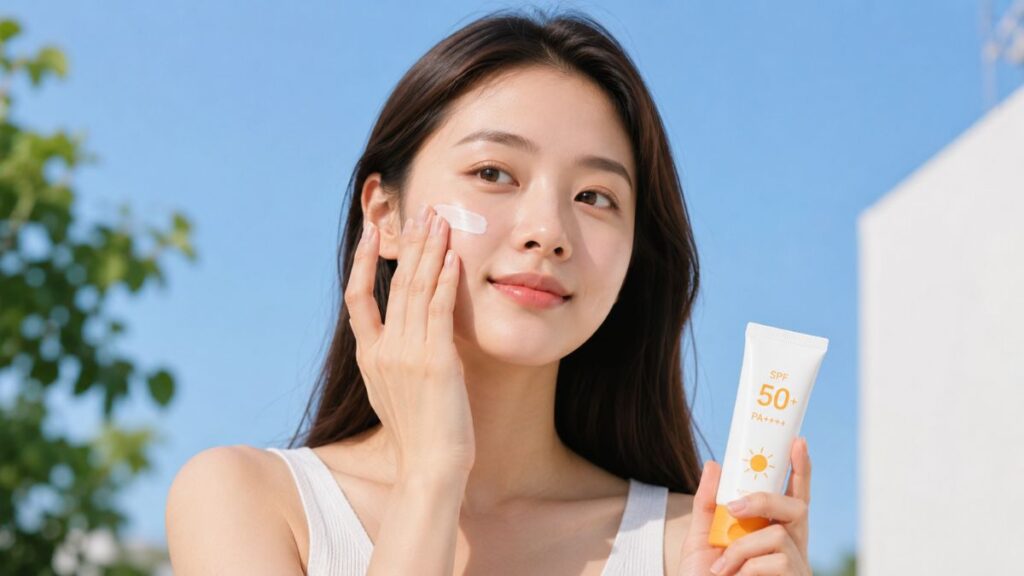 Daily sunscreen application for skin protection