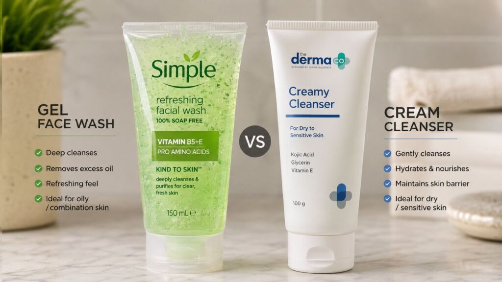 Best Face Wash compared with a cream facial cleanser