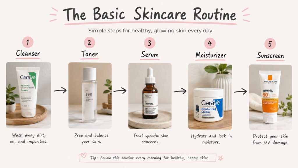 Correct sequence of facial care products from lightweight to rich textures
