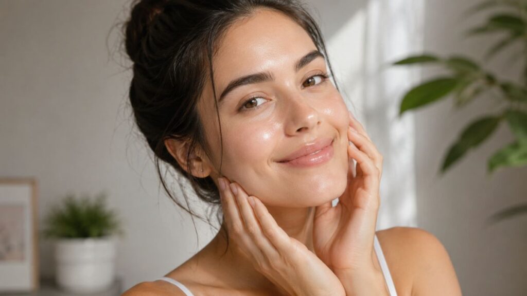 Daily skincare routine for acne-prone skin and healthy-looking complexion