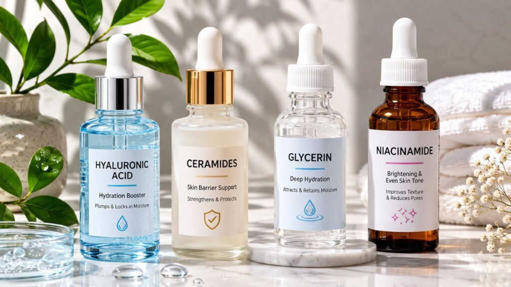 Common skincare ingredients used in facial cleansers
