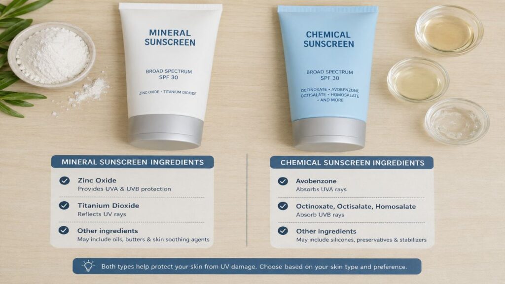 How to choose the right sunscreen by comparing mineral and chemical formulas