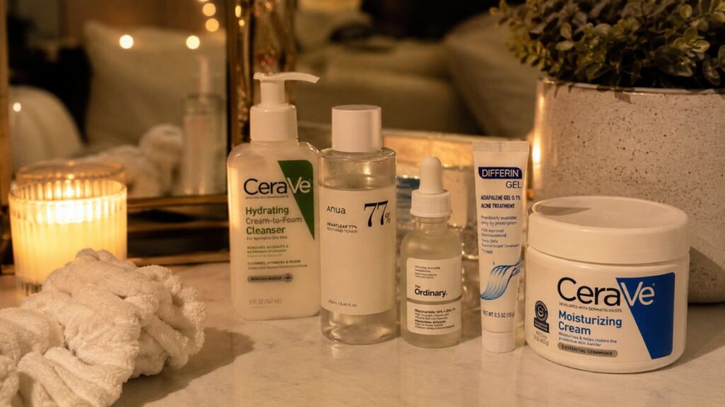 Evening skincare products for clearer and healthier skin