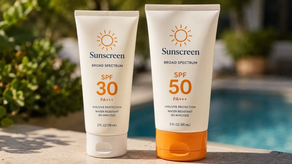 How to choose the right sunscreen by comparing SPF 30 and SPF 50 options