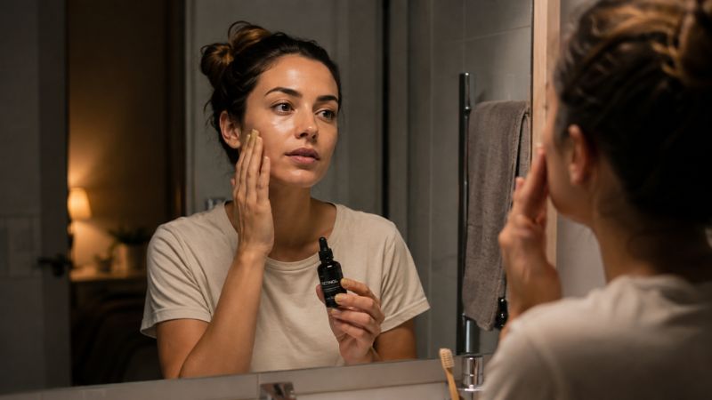 When to use retinol in skincare routine during a nighttime skincare routine