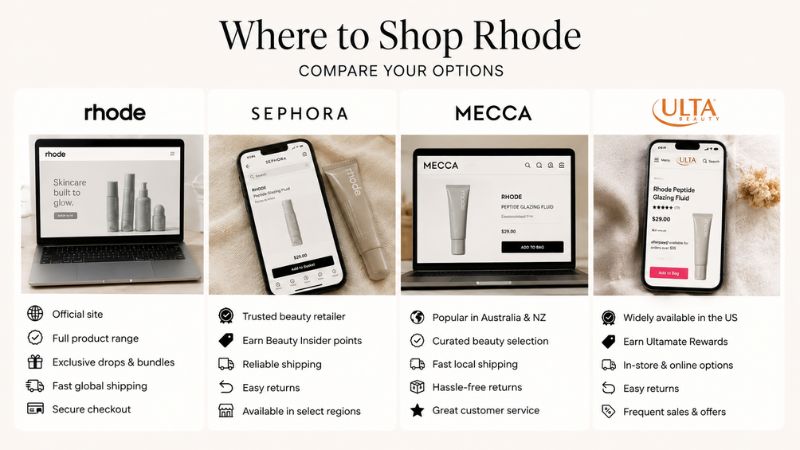 Rhode Beauty retail stores and online shopping options