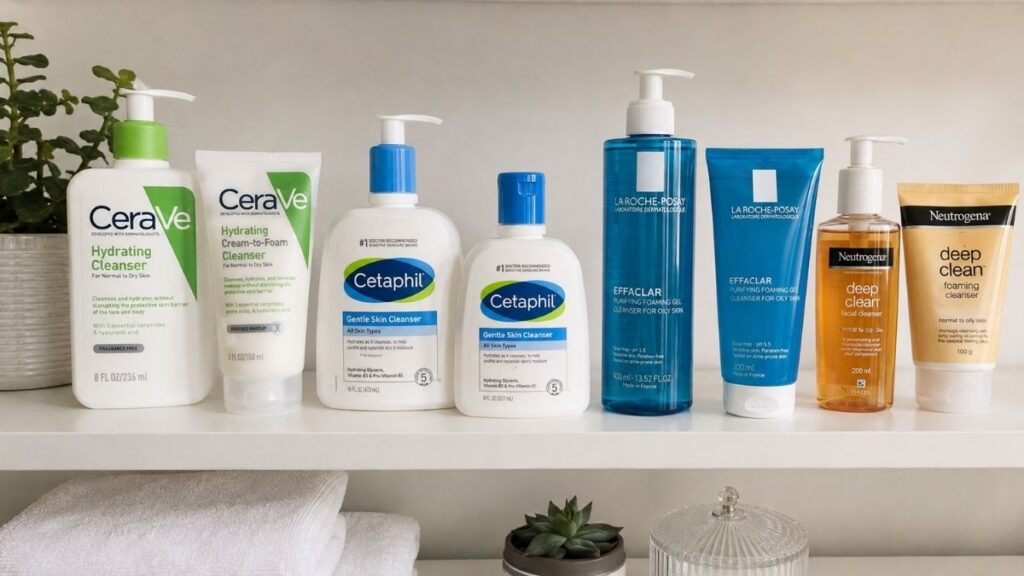 Face wash vs cleanser from CeraVe Cetaphil La Roche-Posay and Neutrogena