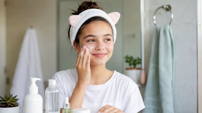 Healthy skincare habits for children using gentle products