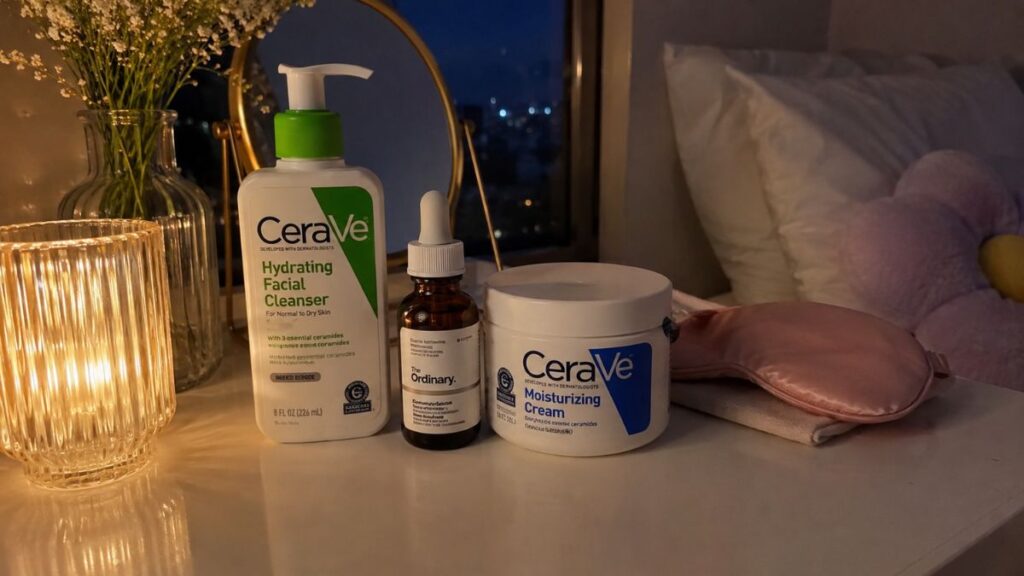 how to start a skincare routine with a simple nighttime skincare setup