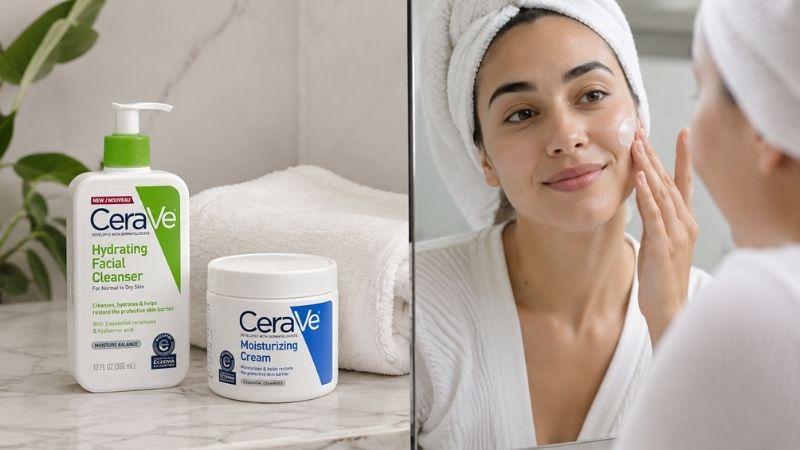 Moisturizing after cleanser with a gentle skincare routine