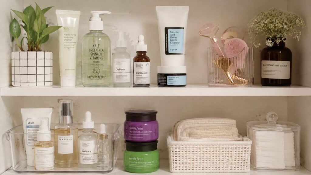 Organized skincare tools stored neatly for better hygiene
