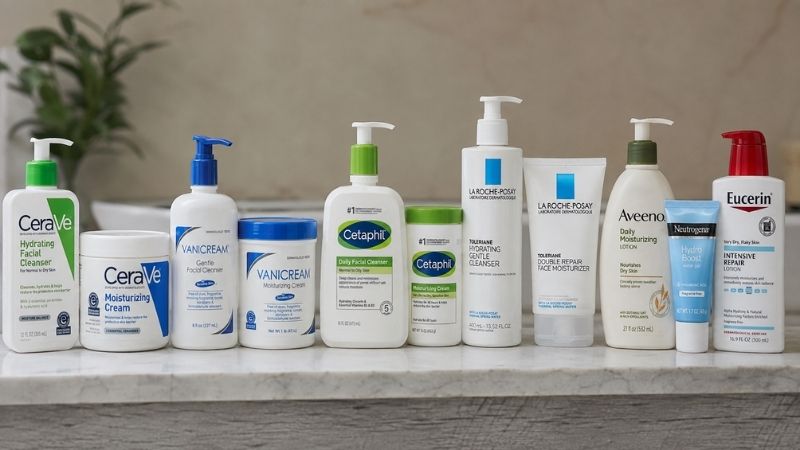 Popular US skincare brands with gentle facial cleansers
