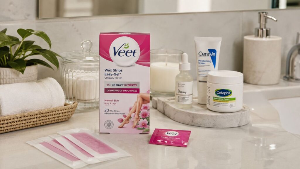 waxing with Veet wax strips at home