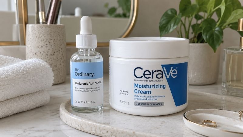 Ceramides vs hyaluronic acid for skin used together