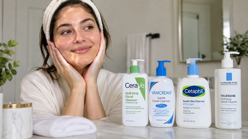 gentle facial cleanser options for combination and sensitive skin