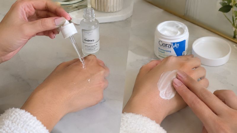 how to layer serum and moisturizer in a simple daily skincare routine