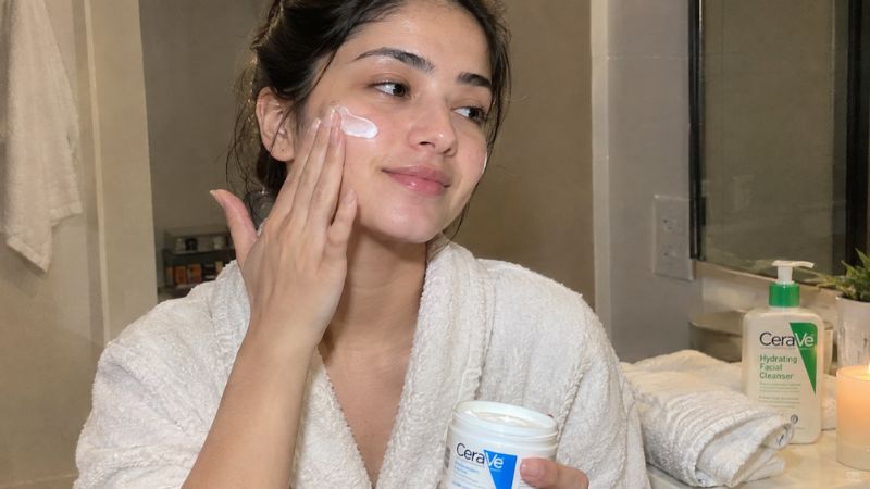 nighttime skincare routine after double cleansing