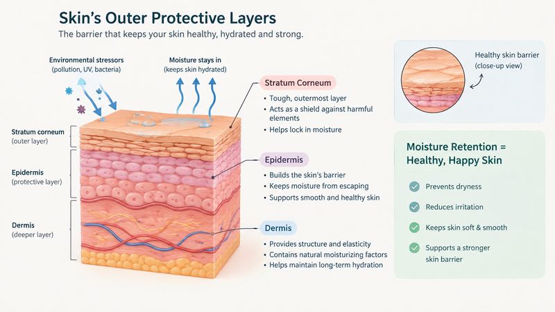 Panthenol for Sensitive Skin and the protective skin barrier illustration.