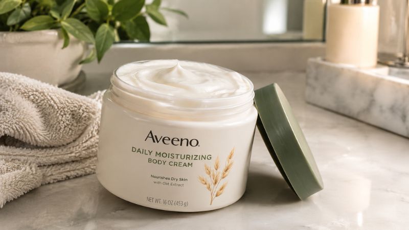 Rich body cream texture for moisturizing dry skin