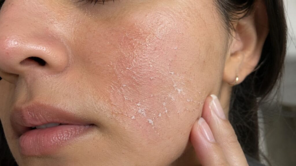 Signs of a Damaged Skin Barrier showing dry and flaky skin
