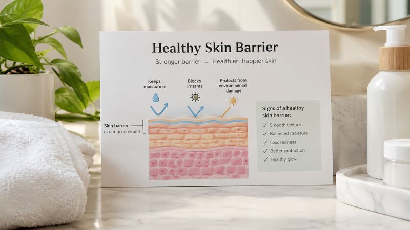 Healthy skin barrier helping prevent moisture loss
